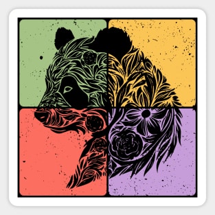 Adorable Panda Silhouette Wildlife Art Magnet